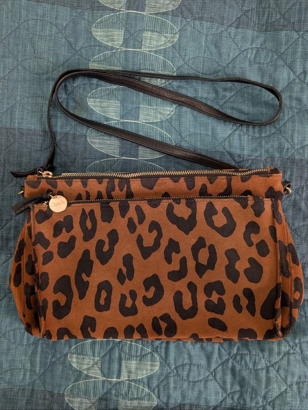 Clare V. Gosee Crossbody Clutch In Pablo Cat Suede